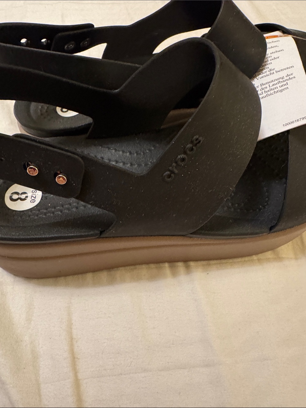CROCS Black Dual-Strap Slingback Sandals - Picture 4 of 7